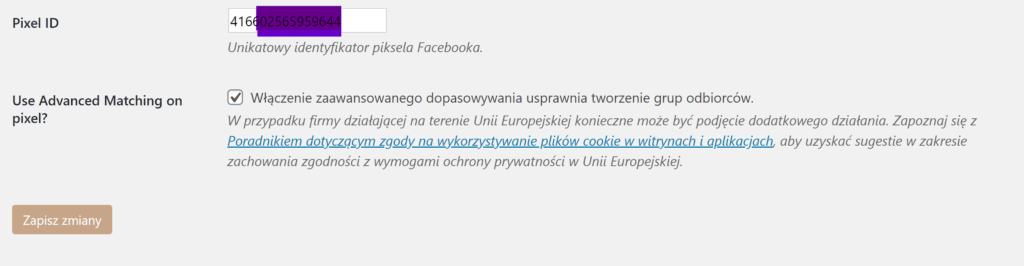 ustawienie wtyczki- straszny piksel
